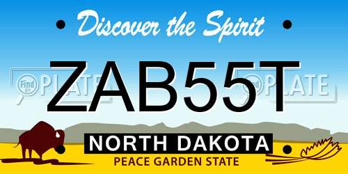 ZAB55T North Dakota License Plate