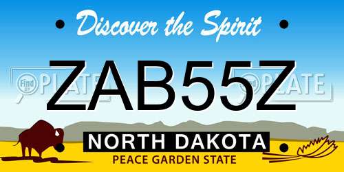 ZAB55Z North Dakota License Plate