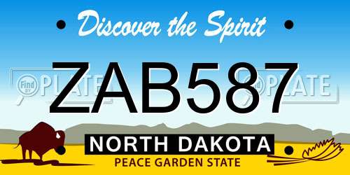 ZAB587 North Dakota License Plate