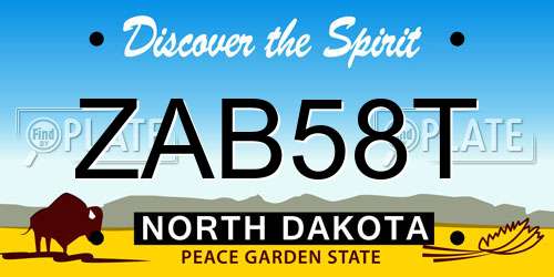ZAB58T North Dakota License Plate