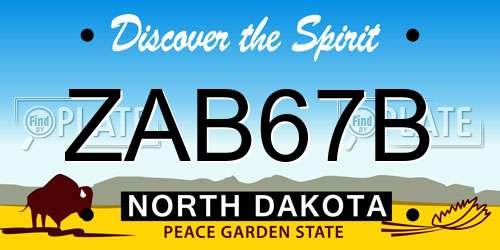 ZAB67B North Dakota License Plate