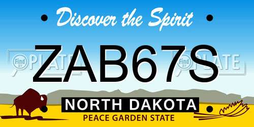 ZAB67S North Dakota License Plate