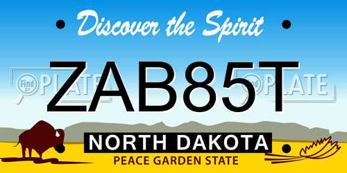 ZAB85T North Dakota License Plate