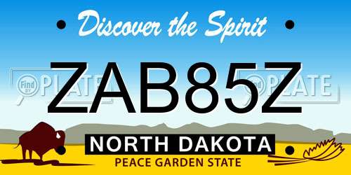 ZAB85Z North Dakota License Plate