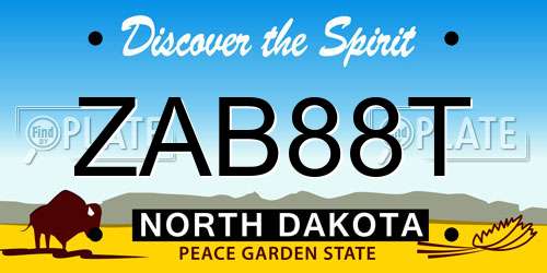 ZAB88T North Dakota License Plate