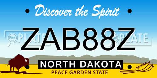 ZAB88Z North Dakota License Plate