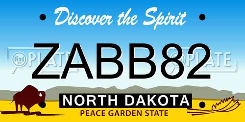 ZABB82 North Dakota License Plate