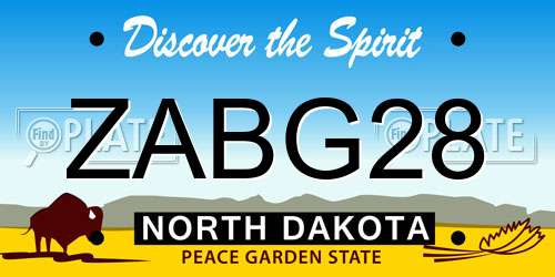 ZABG28 North Dakota License Plate