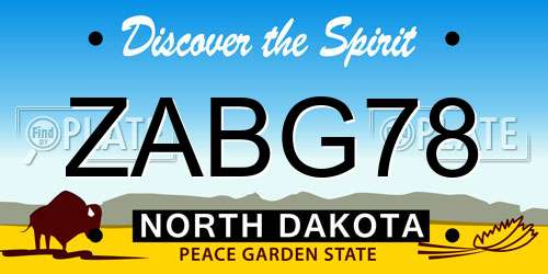 ZABG78 North Dakota License Plate