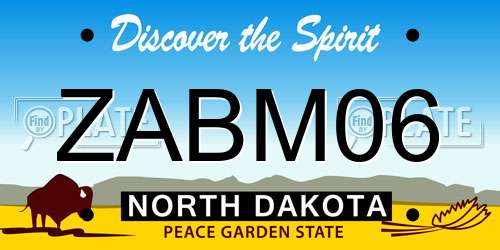 ZABM06 North Dakota License Plate