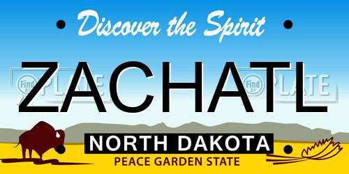 ZACHATL North Dakota License Plate