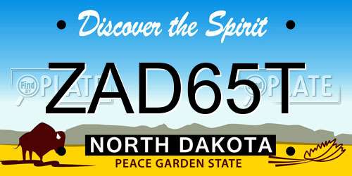 ZAD65T North Dakota License Plate
