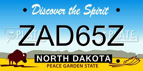ZAD65Z North Dakota License Plate