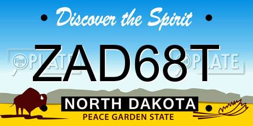 ZAD68T North Dakota License Plate
