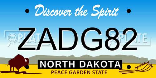 ZADG82 North Dakota License Plate