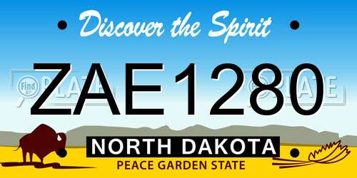 ZAE1280 North Dakota License Plate