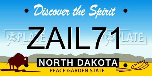 ZAIL71 North Dakota License Plate