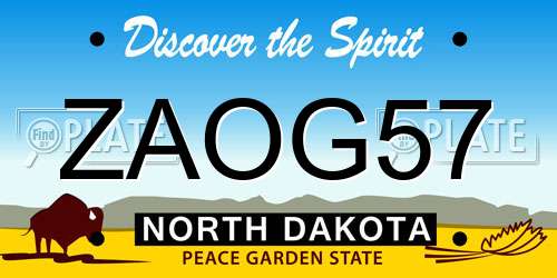 ZAOG57 North Dakota License Plate