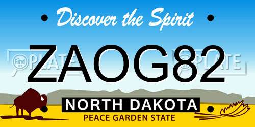 ZAOG82 North Dakota License Plate
