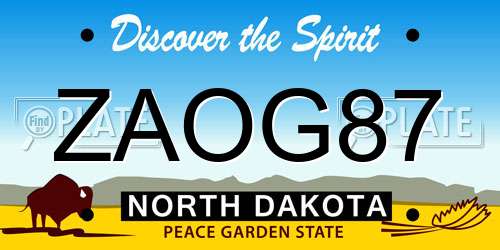 ZAOG87 North Dakota License Plate