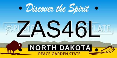 ZAS46L North Dakota License Plate