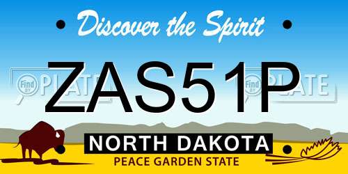 ZAS51P North Dakota License Plate