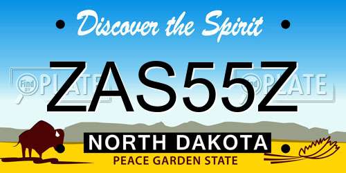 ZAS55Z North Dakota License Plate