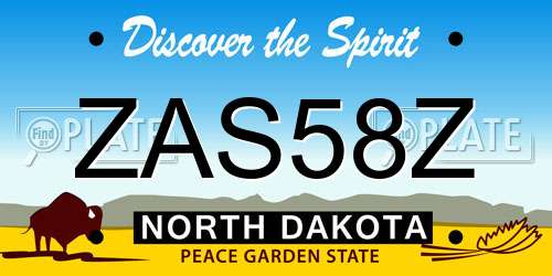 ZAS58Z North Dakota License Plate
