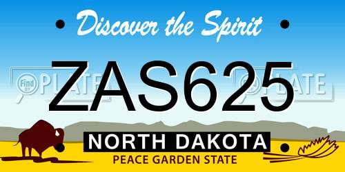 ZAS625 North Dakota License Plate