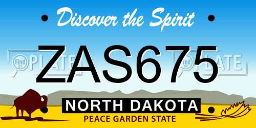 ZAS675 North Dakota License Plate