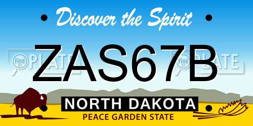 ZAS67B North Dakota License Plate