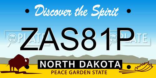 ZAS81P North Dakota License Plate