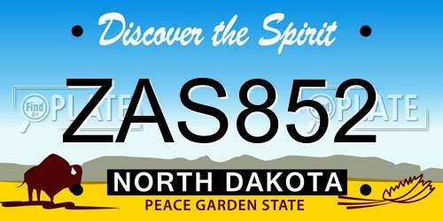 ZAS852 North Dakota License Plate