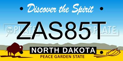 ZAS85T North Dakota License Plate