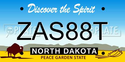 ZAS88T North Dakota License Plate