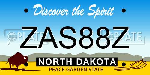 ZAS88Z North Dakota License Plate