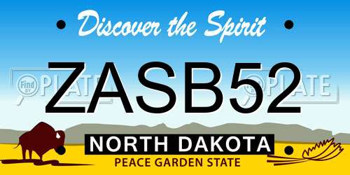 ZASB52 North Dakota License Plate