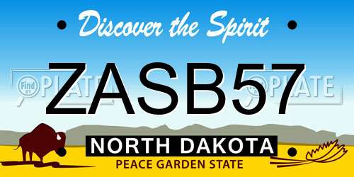 ZASB57 North Dakota License Plate