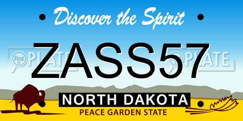 ZASS57 North Dakota License Plate