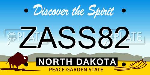 ZASS82 North Dakota License Plate