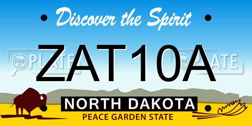 ZAT10A North Dakota License Plate