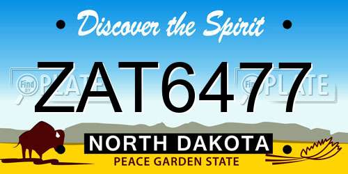 ZAT6477 North Dakota License Plate