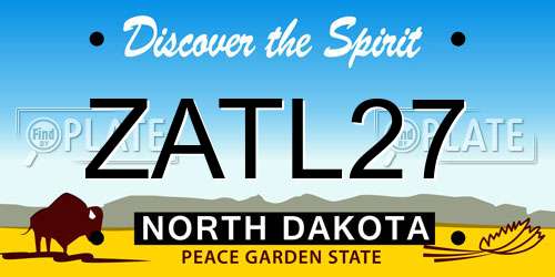 ZATL27 North Dakota License Plate