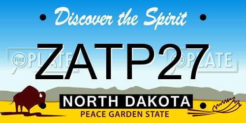 ZATP27 North Dakota License Plate