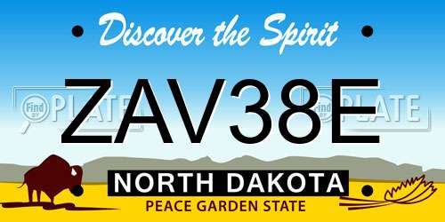 ZAV38E North Dakota License Plate