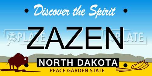ZAZEN North Dakota License Plate