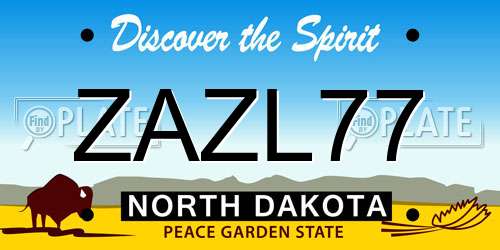 ZAZL77 North Dakota License Plate