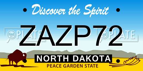 ZAZP72 North Dakota License Plate
