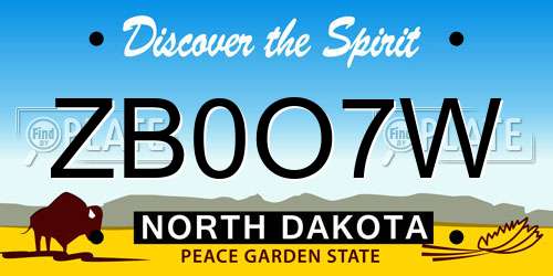 ZB0O7W North Dakota License Plate
