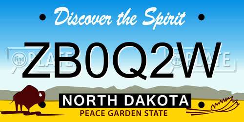 ZB0Q2W North Dakota License Plate